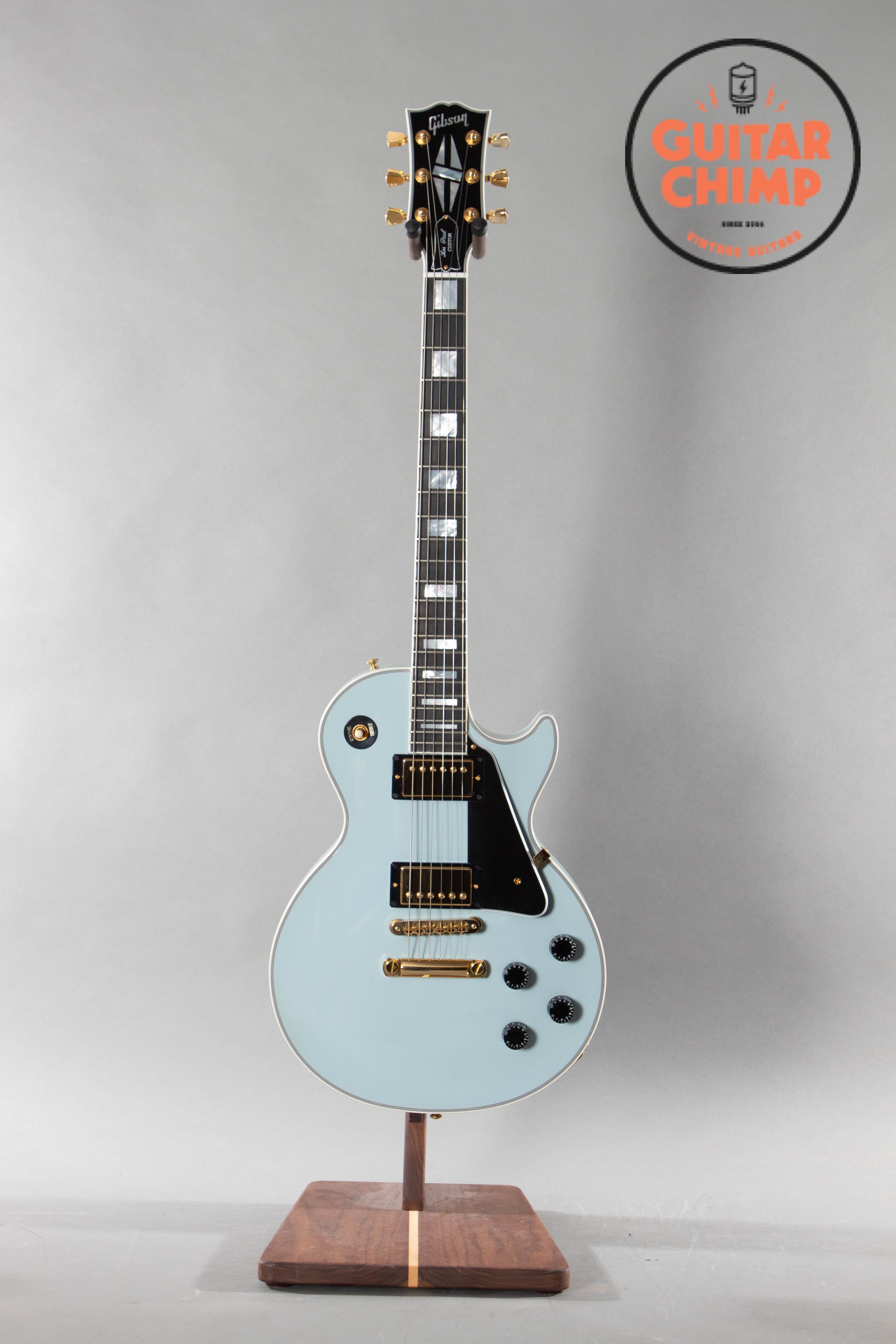 2010 Gibson Custom Shop Les Paul Custom Frost Blue Guitar Chimp