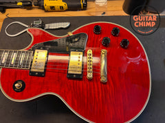 2010 Gibson Custom Shop Les Paul Custom Figured Top Trans Red OHSC COA Ebony