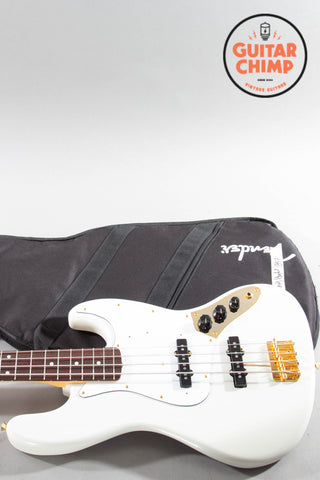 2025 Fender Japan Traditional '60s Jazz Bass – White Pearl w/ Matching Headstock, Gold Hardware (MIJ)