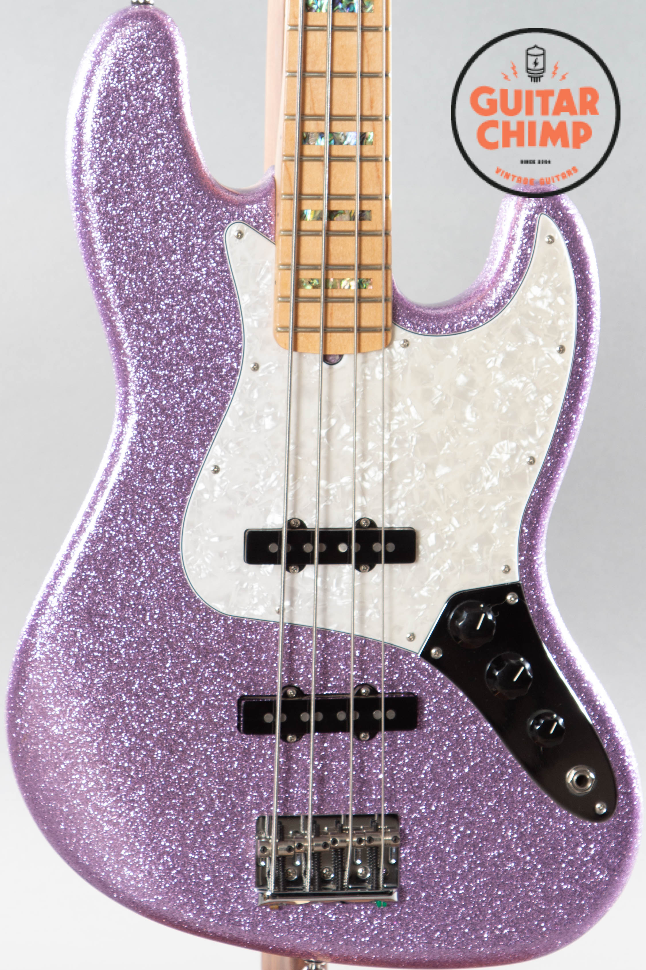 adam clayton bass gear 2017 Fender Limited Edition Adam Clayton Jazz Bass Purple Sparkle w/ OHSC – Mint!