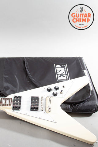 2024 Edwards E-FV-LTD Flying V – Vintage White Block Inlays | MIJ | Excellent