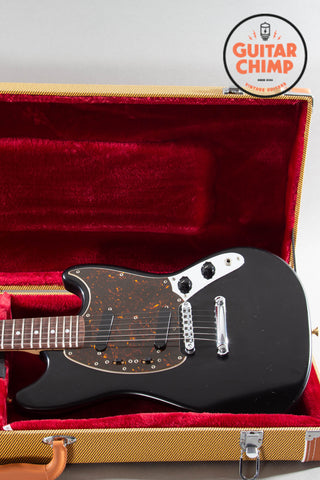 2010 Fender Japan MG69 Mustang Stop Tail – Matte Black w/ Matching Headstock | Rare | MIJ | Tweed Case