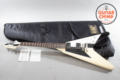 2014 ESP Edwards E-FV-125WB Michael Schenker Signature Flying V Black White