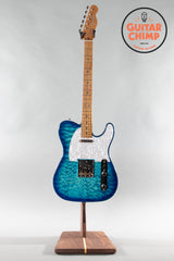 2021 Fender Japan FSR 75th Anniversary Hybrid II Telecaster Aquamarine Quilt Top