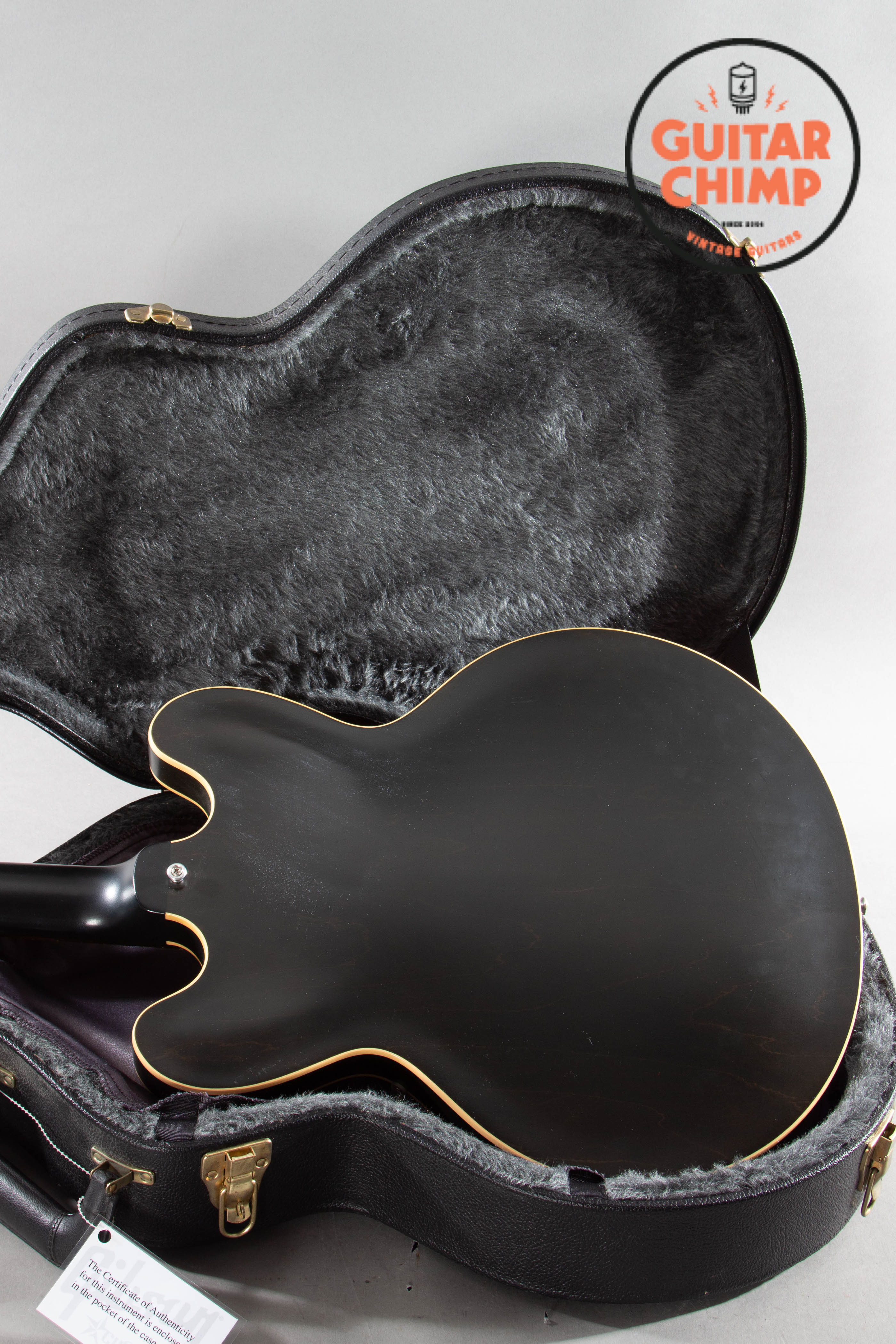 Gibson Memphis Custom Shop ES-335 2010年製 2010 Gibson Memphis ES-335 Dot Satin Trans Black OHSC COA '57