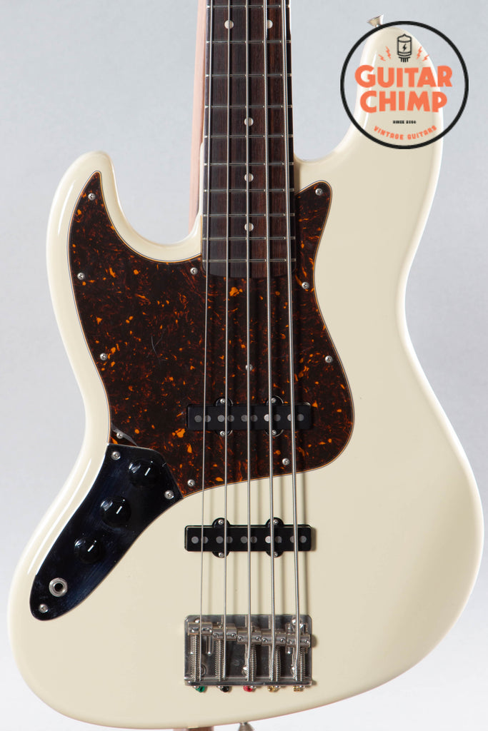 1995 Fender Japan Left-Handed 5-String Jazz Bass Vintage White