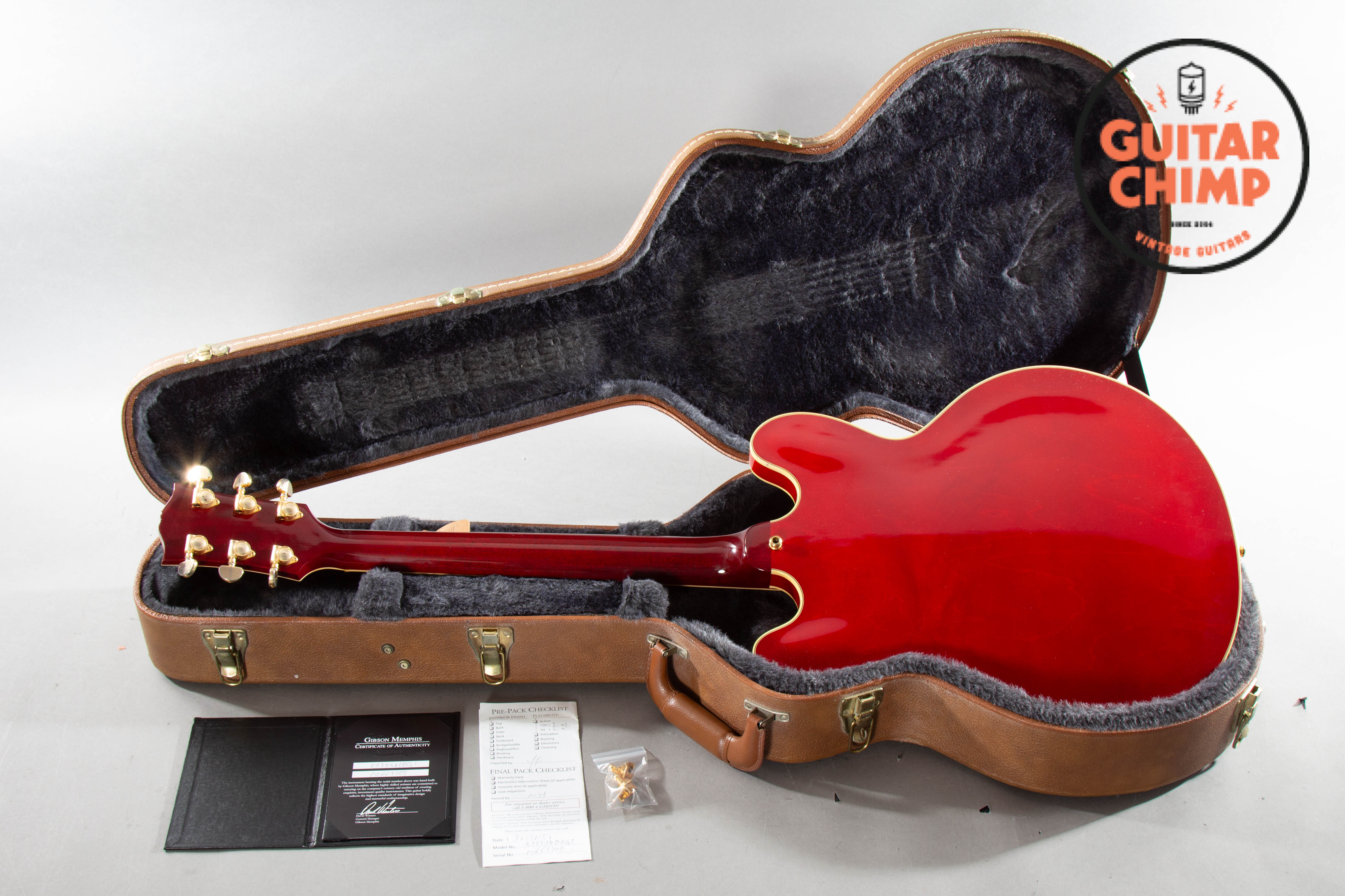 2015 Gibson Memphis ES-355 Bigsby VOS Antique Cherry OHSC COA '57