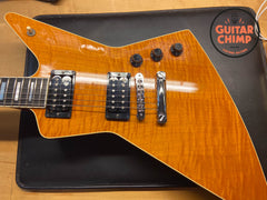 2004 Gibson Explorer Pro X-Plorer Trans Amber AA Flamed Maple Top