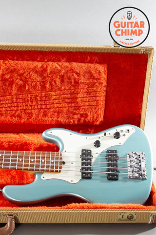 1997 Fender Roscoe Beck V 5-String Bass Teal Green Metallic OHSC