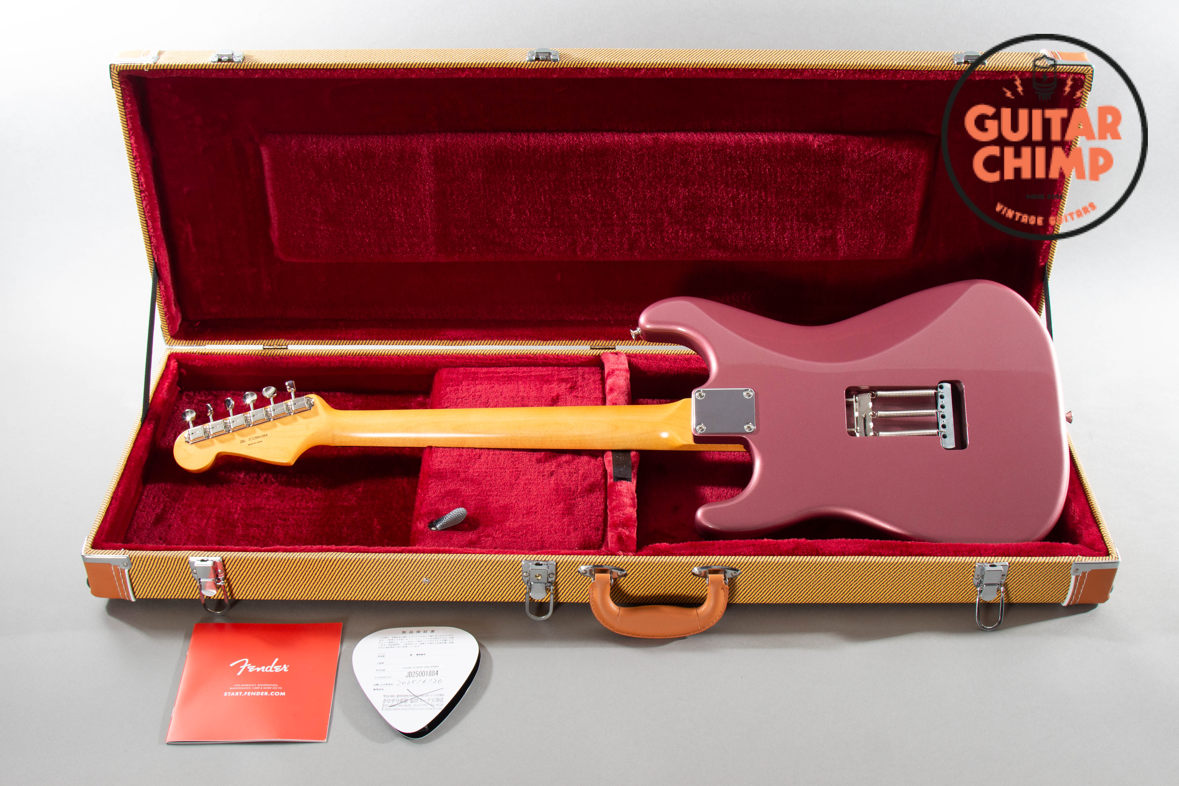 2025 Fender MIJ Japan Char Stratocaster Burgundy Matching