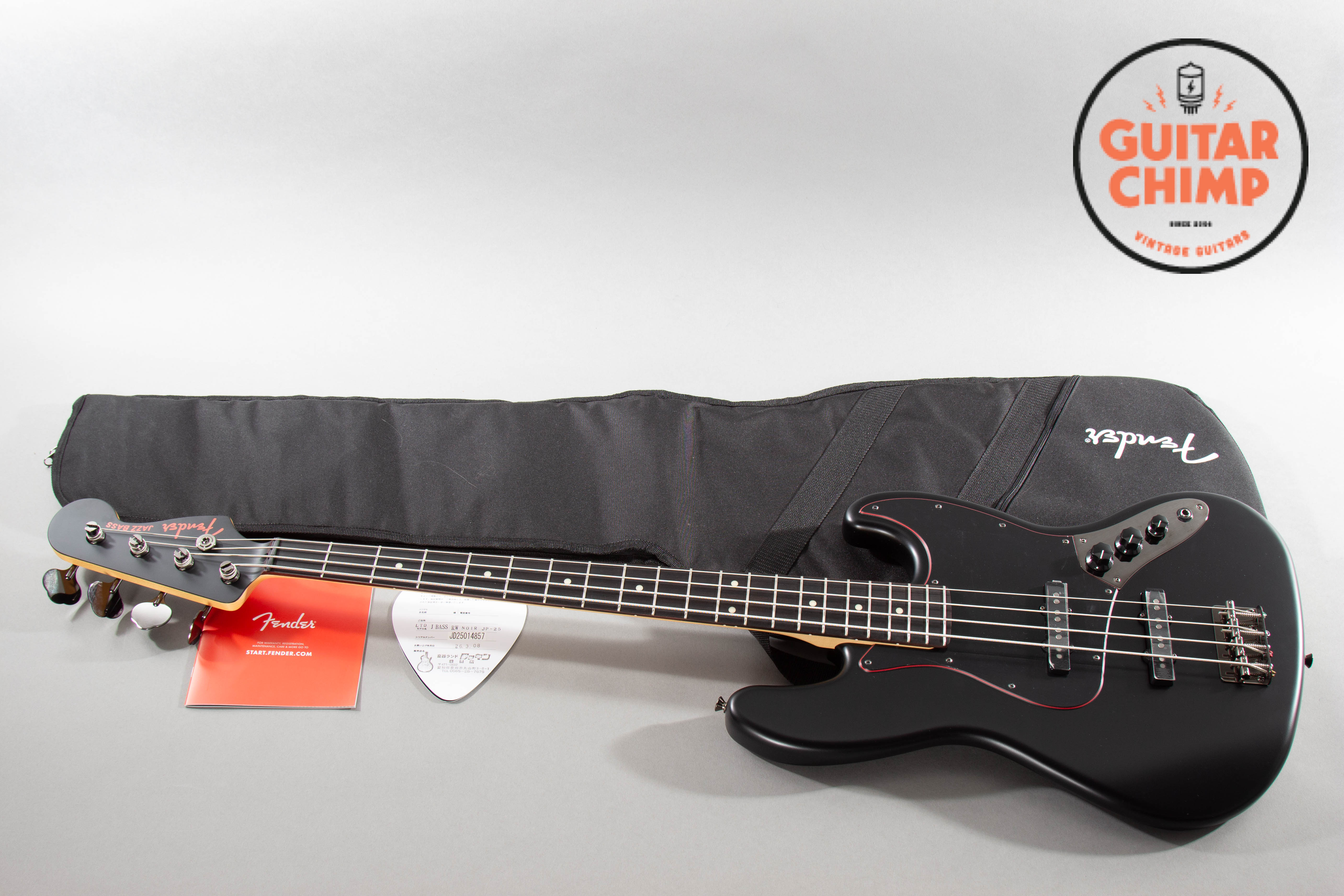 2025 Fender MIJ Japan Limited Hybrid II Jazz Bass Noir Black