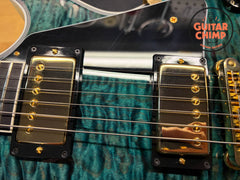 2024 Gibson Custom M2M ’68 Les Paul Custom Nordic Blue 5A Quilt Top TV White COA
