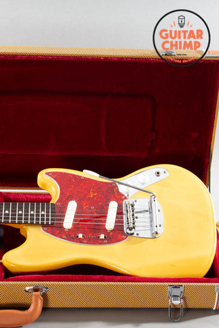 1989 Fender MIJ Japan Mustang ’69 Reissue MG69-60 Vintage White Tweed HSC