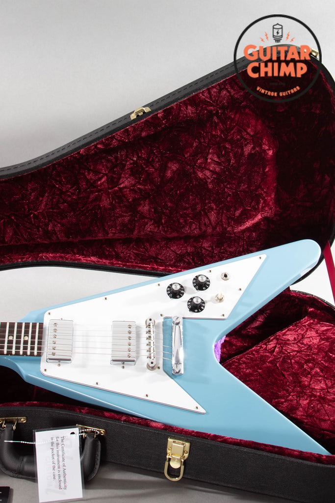 2023 Gibson Custom Shop Limited Run 70s Flying V VOS Maui Blue OHSC COA