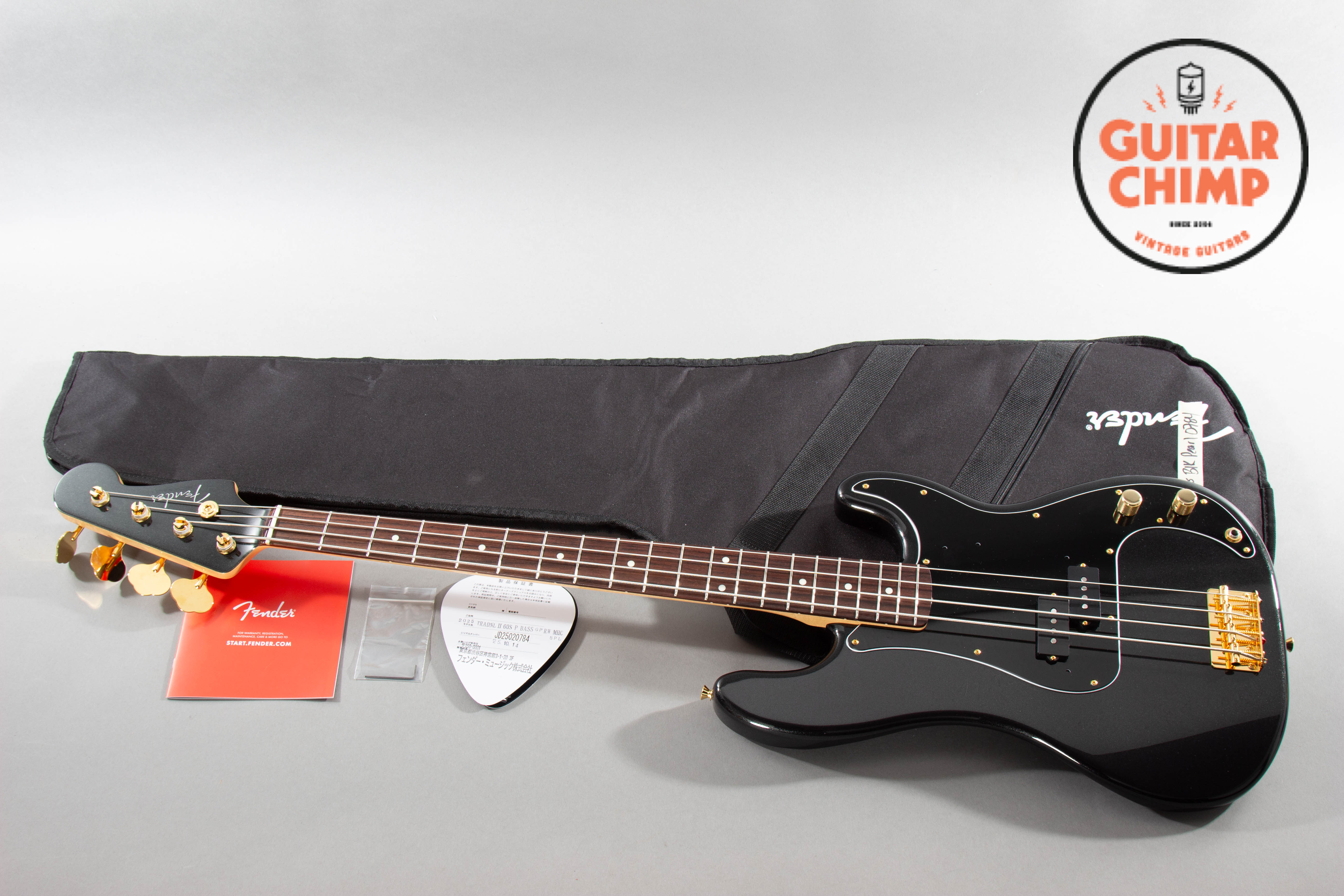 2025 Fender MIJ Japan Traditional 60s Precision P Bass Black Pearl