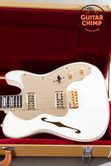 2012 Fender MIJ TN72G Thinline Super Deluxe Telecaster Olympic White Gold Hardware Japan w/ HSC