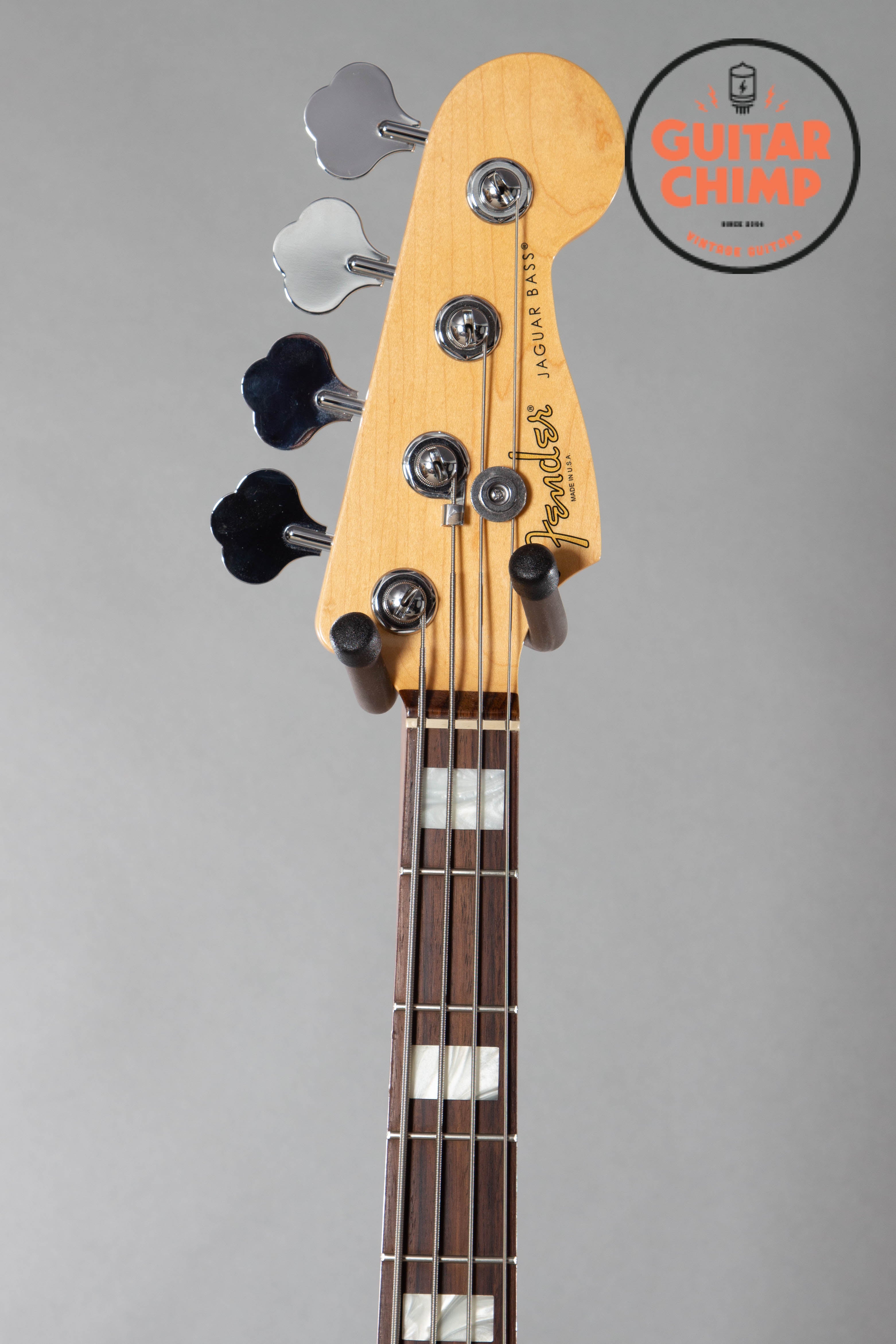 2014 Fender American Standard Jaguar Bass Black Guitar Chimp