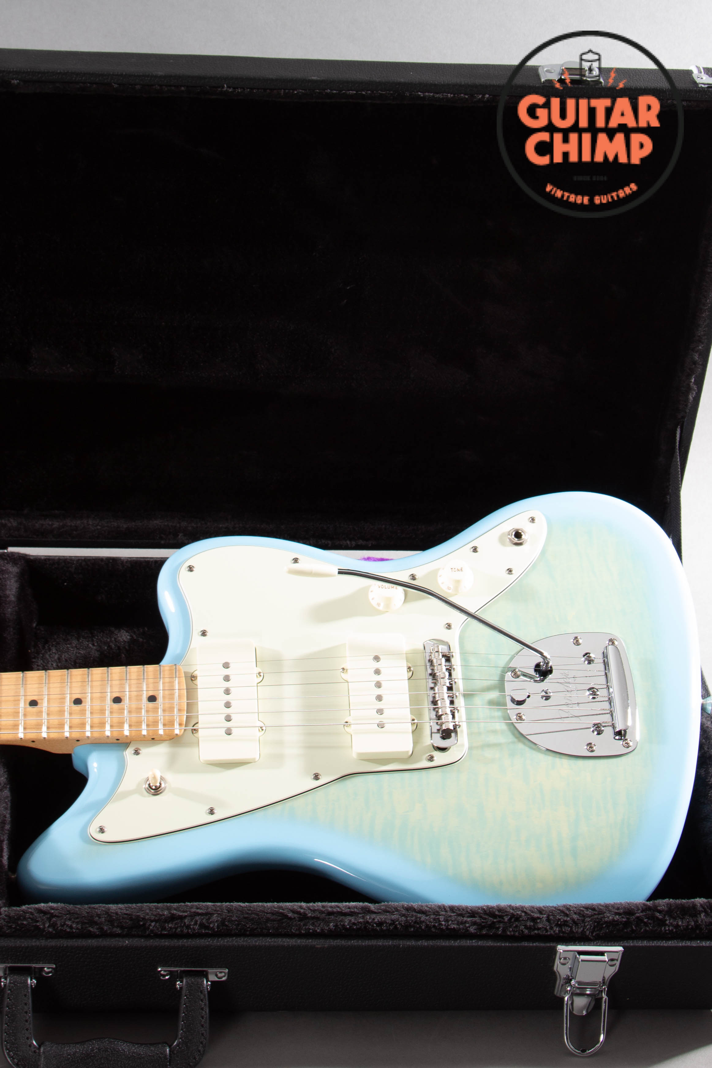2024 Fender MIJ Hybrid II Jazzmaster FMT Flame Celeste Blue w/ HSC