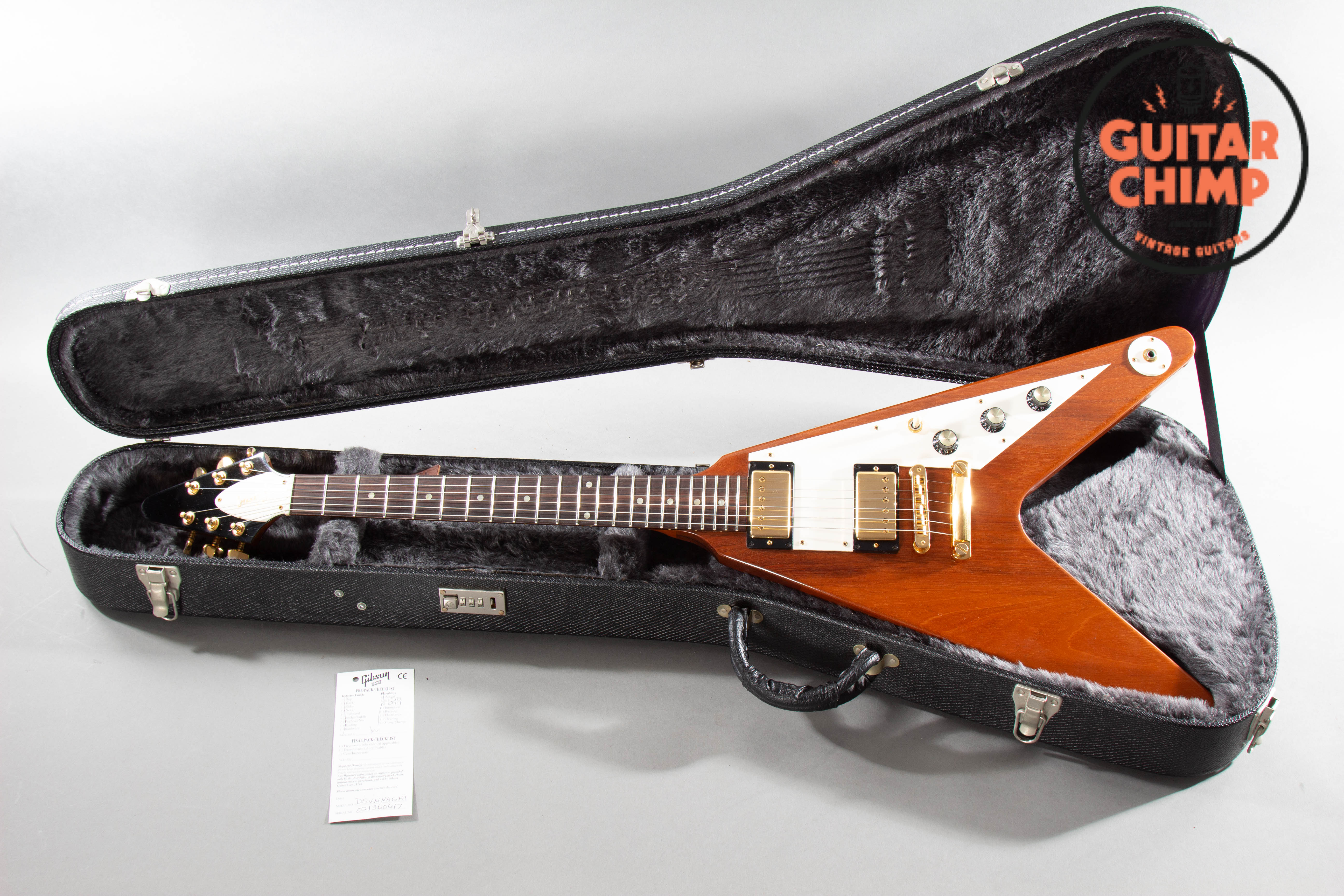 完全ジャンク Gibson Flying V H/C附属 2006 Gibson Flying V '98 Natural Gold Hardware w/ OHSC | Guitar Chimp