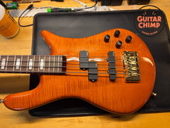 Spector Euro 4LX DW Doug Wimbish Signature Amber Gloss 1.5" Nut w/ Original Gig Bag