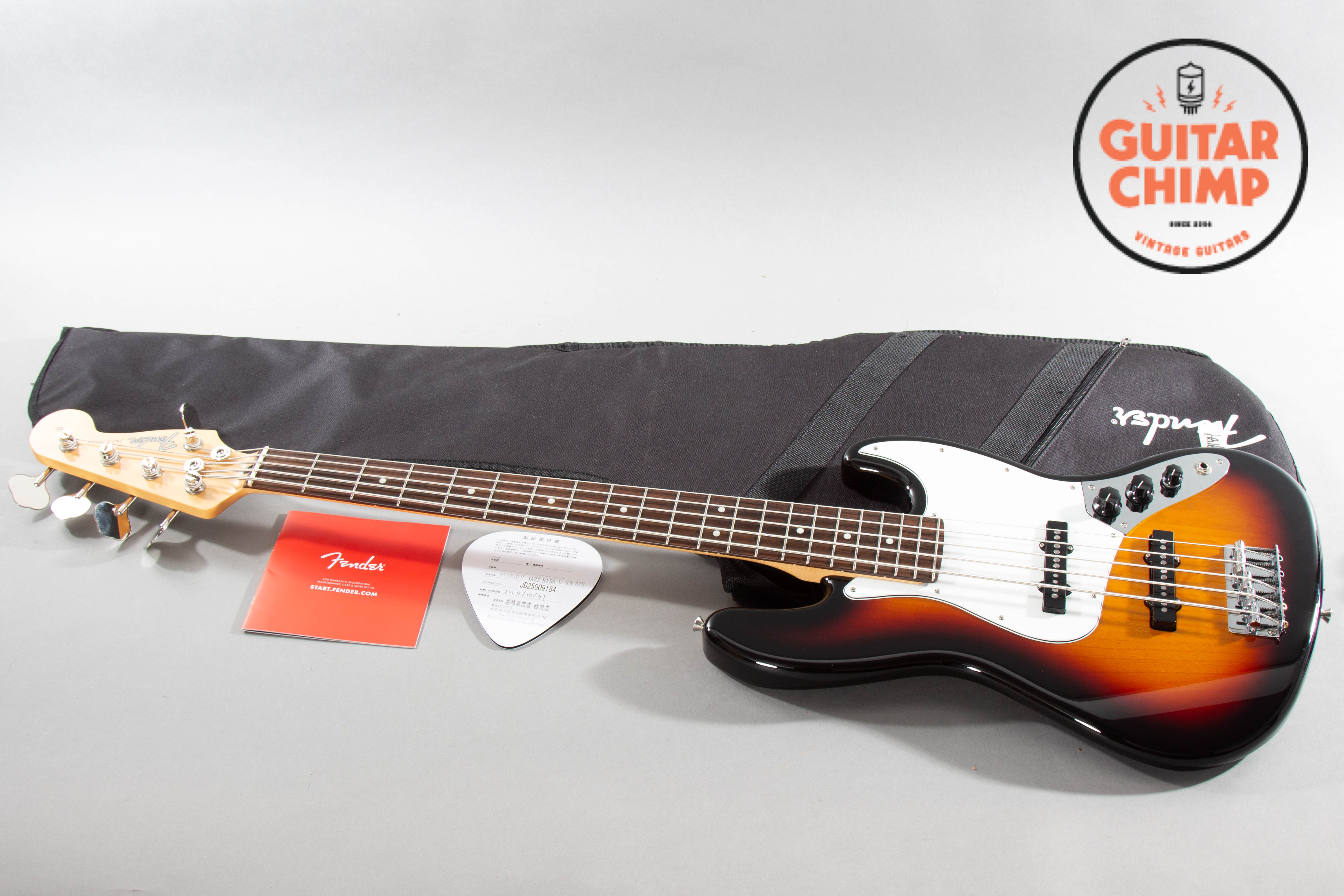 2025 Fender MIJ Japan Hybrid II Jazz Bass V 5-String Sunburst w