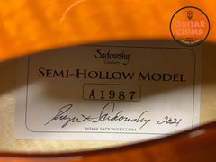 2021 Sadowsky Semi Hollow Model Vintage Amber