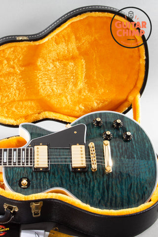 2024 Gibson Custom M2M ’68 Les Paul Custom Nordic Blue 5A Quilt Top TV White COA