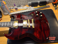 2024 Gibson SG Supreme Wine Red AAA Figured Maple Top Ebony Coil Split w/ OHSC