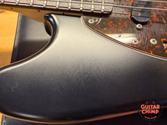 2010 Fender Japan MIJ MG69/MH Mustang Matte Black Matching Headstock Stop Tail w/ Tweed HSC