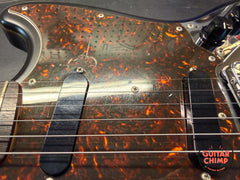 2010 Fender Japan MIJ MG69/MH Mustang Matte Black Matching Headstock Stop Tail w/ Tweed HSC