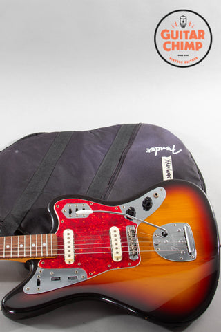 1997 Fender Japan CIJ JG66-85 ’62 Reissue Jaguar 3-Tone Sunburst Gig Bag