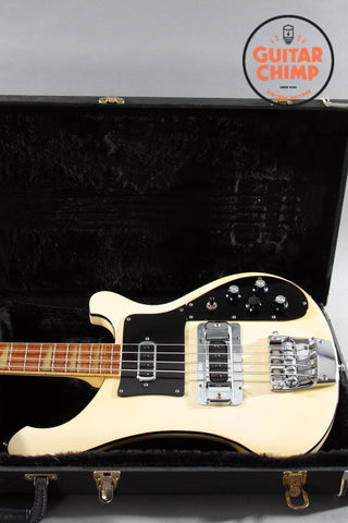 1982 Rickenbacker 4001 White Aged Cream Vintage Original w/ Hard-Shell Case
