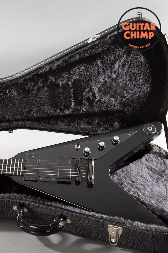 2000 Gibson Flying V Gothic Satin Black Ebony EMG 81/85 w/ OHSC
