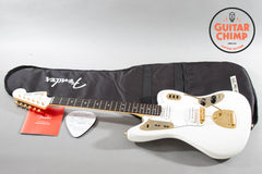 2025 Fender Japan MIJ Traditional ’60s Jaguar White Pearl Matching Headstock Gold Hardware