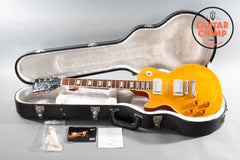 2012 Gibson Left-Handed Les Paul Standard Plus Trans Amber AAA Flametop w/ OHSC