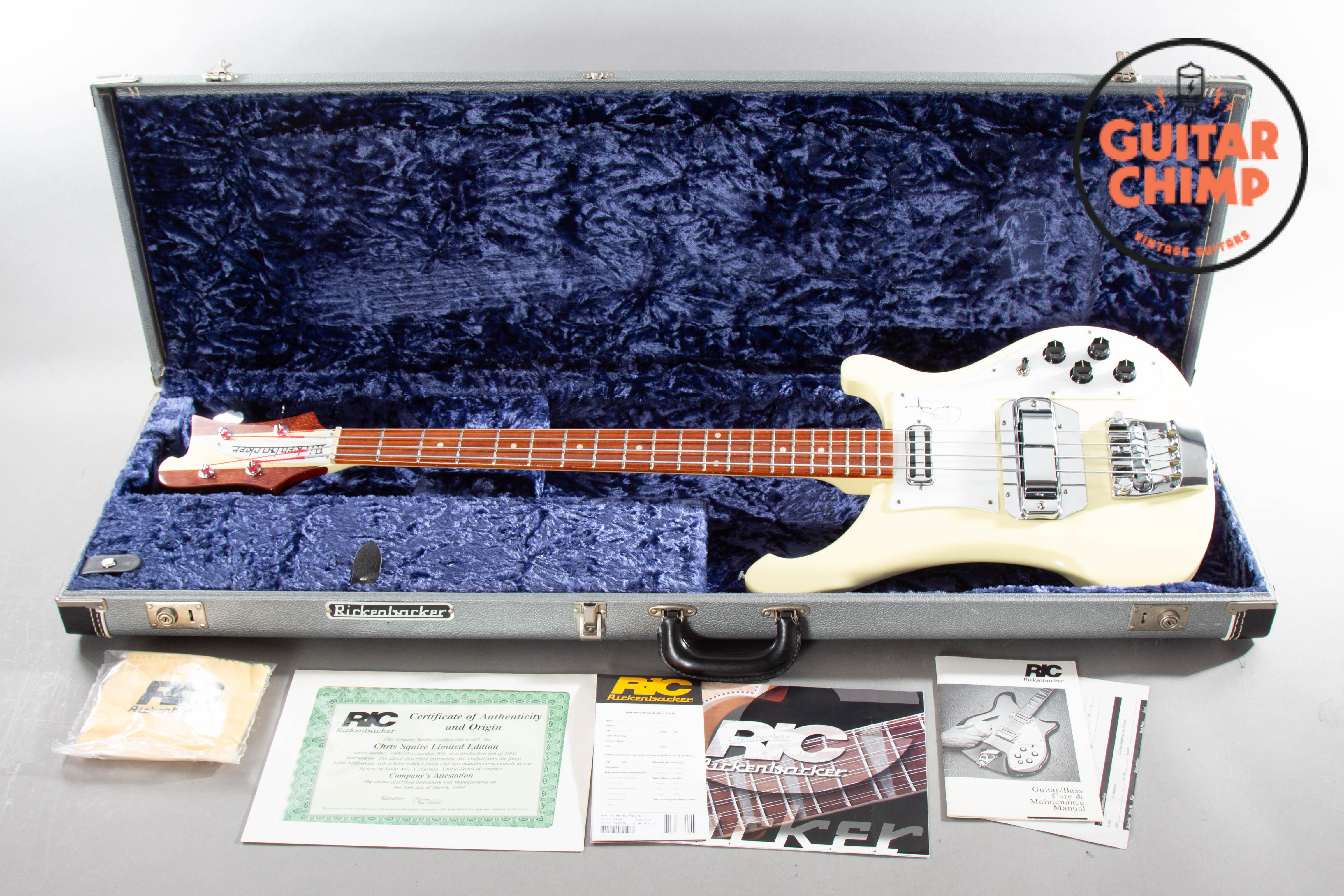 chris squire bass gear 1999 Rickenbacker 4001CS Chris Squire Signature Bass #810/1000 | Rare Limited Edition