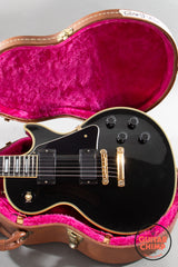 1993 Gibson Les Paul Custom Black Beauty Ebony Dual EMG 85 Active Pickups w/ OHSC