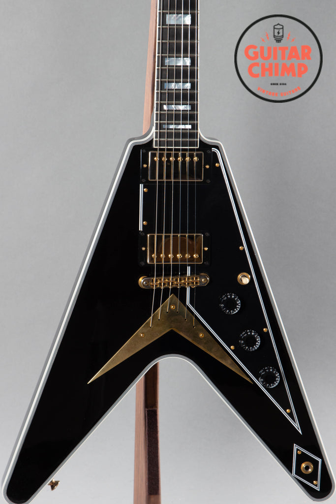 2022 Gibson Custom Shop Flying V Custom Ebony Black Beauty