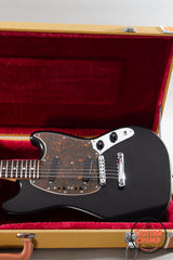 2010 Fender Japan MIJ MG69/MH Mustang Matte Black Matching Headstock Stop Tail w/ Tweed HSC