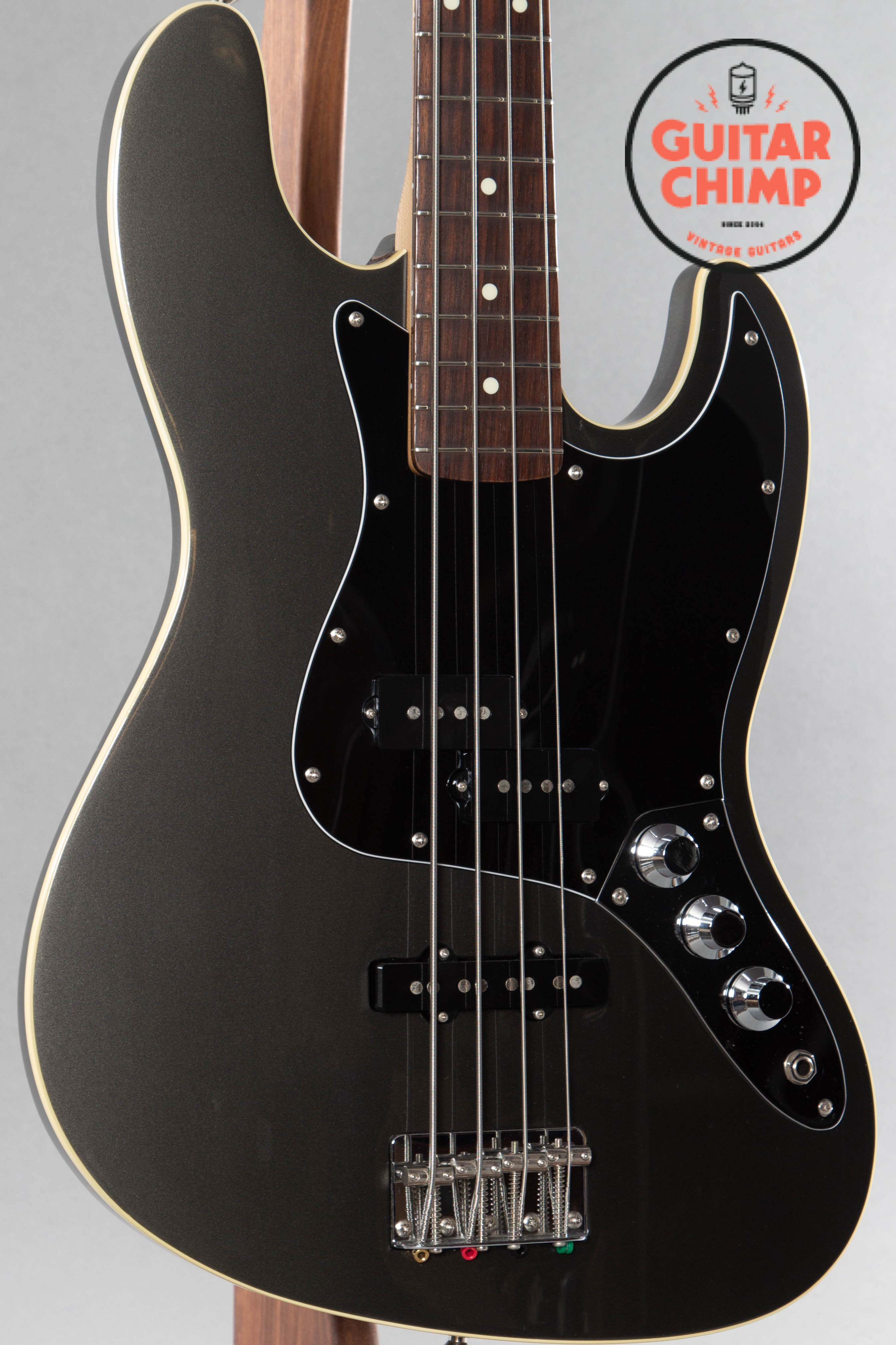 2002 Fender Aerodyne Jazz Bass AJB-58 Dolphin Gray | Guitar Chimp