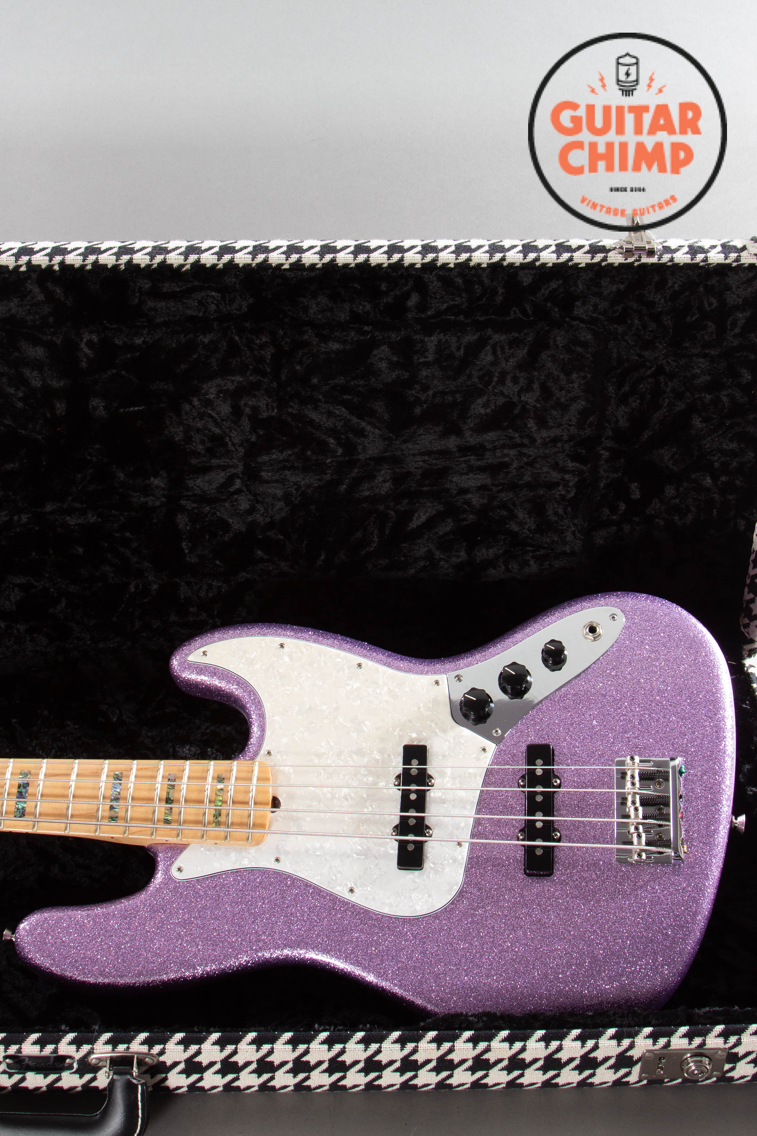 adam clayton gear 2017 Fender Limited Edition Adam Clayton Jazz Bass Purple Sparkle w/ OHSC – Mint!