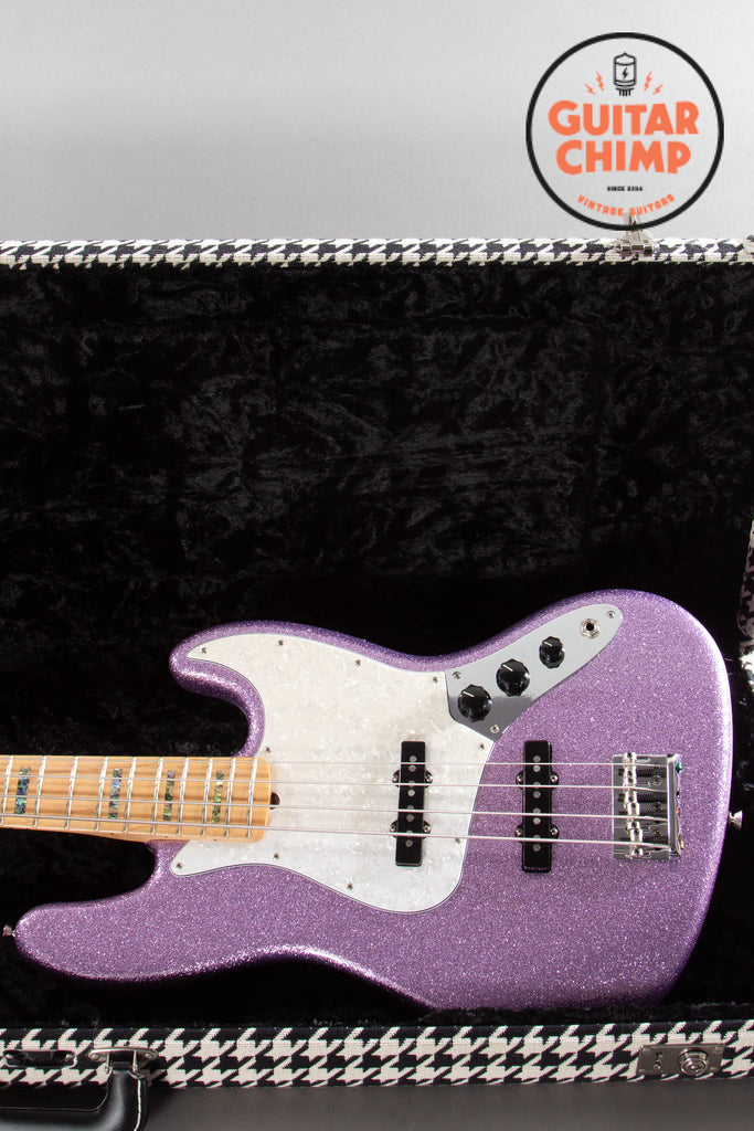 2017 Fender Limited Edition Adam Clayton Jazz Bass Purple Sparkle w/ OHSC – Mint!