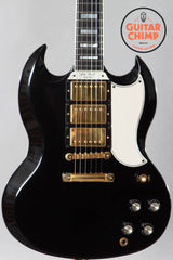 2006 Gibson Custom Shop SG Custom – 3-Pickup Black Beauty, Ebony Board, w/ OHSC & COA