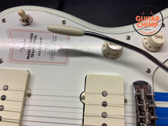 2023 Fender Japan Traditional II 60s Jazzmaster – Olympic White w/ Blue Competition Stripe & Matching Headstock