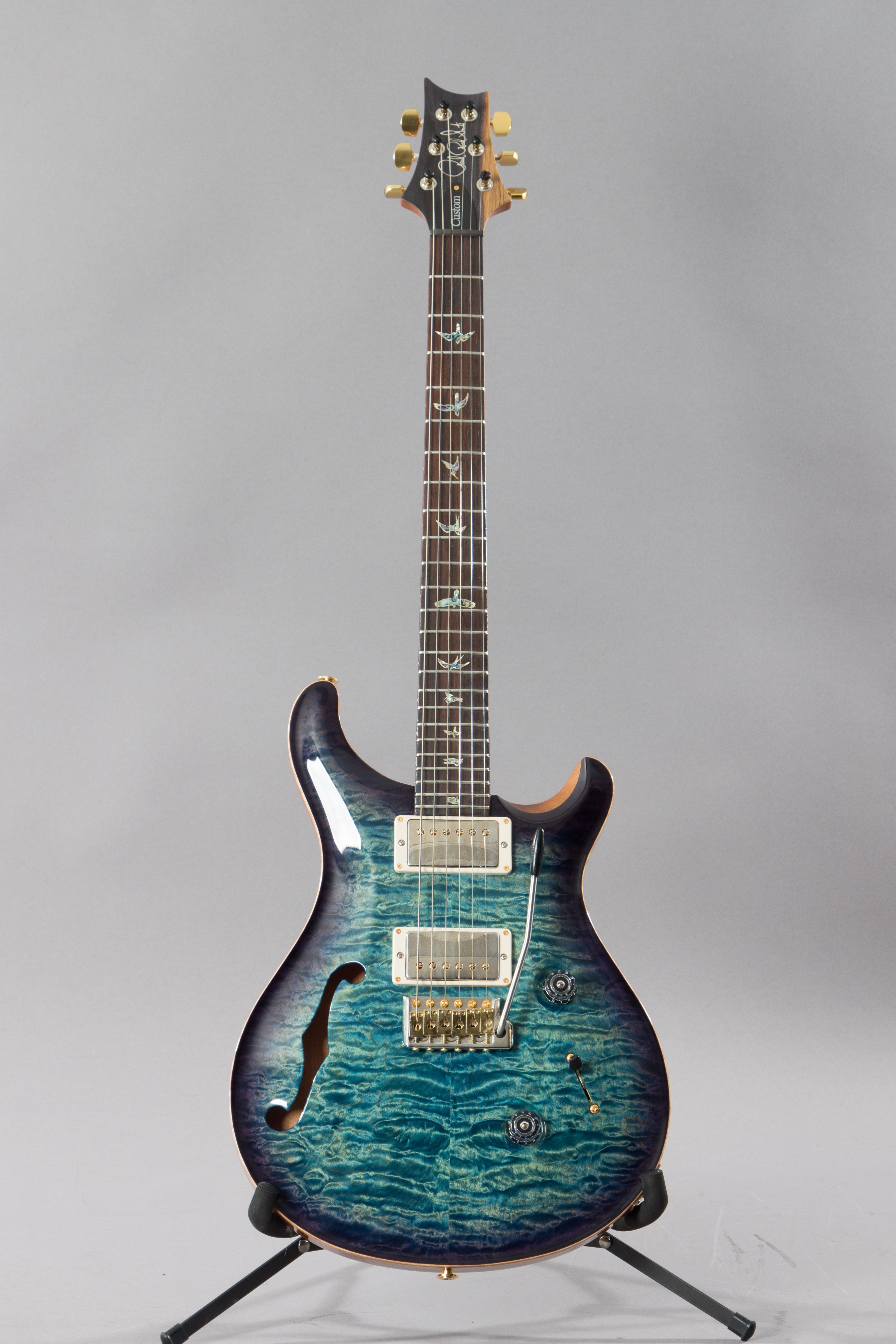 2016 PRS Paul Reed Smith Custom 24 Semi-Hollow Wood Library Aquableux  Purple Burst Quilt