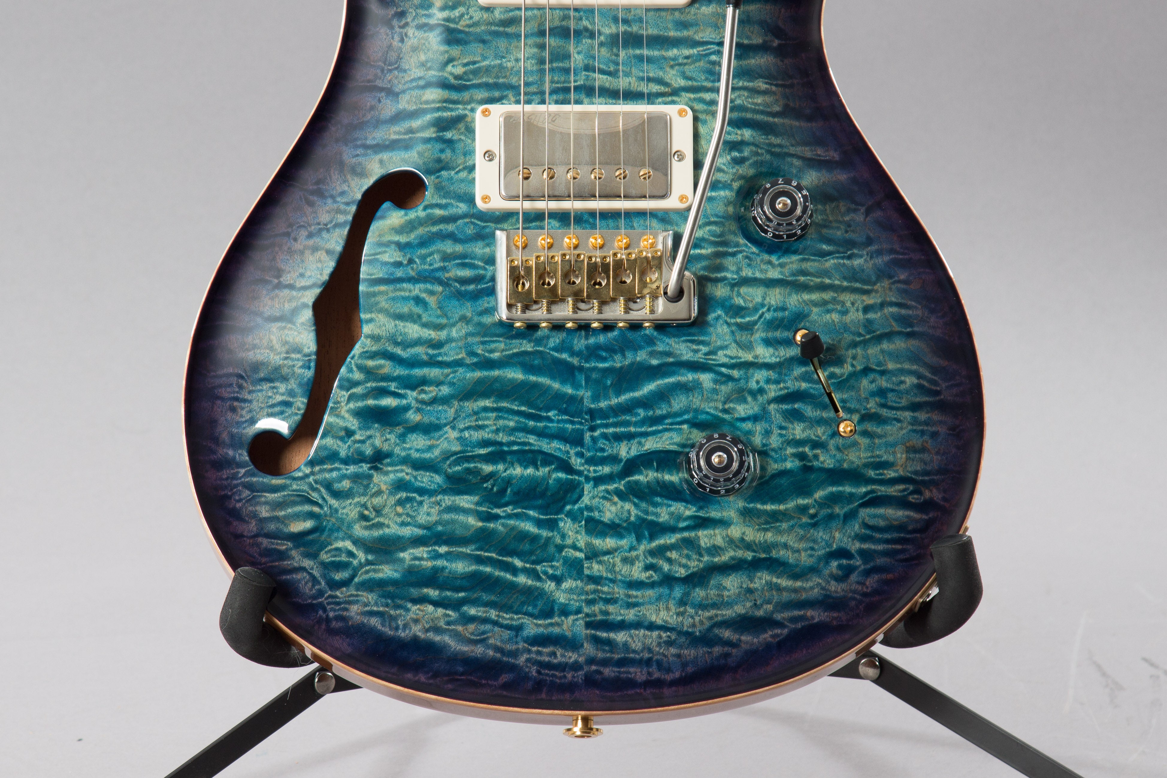 2016 PRS Paul Reed Smith Custom 24 Semi-Hollow Wood Library Aquableux  Purple Burst Quilt