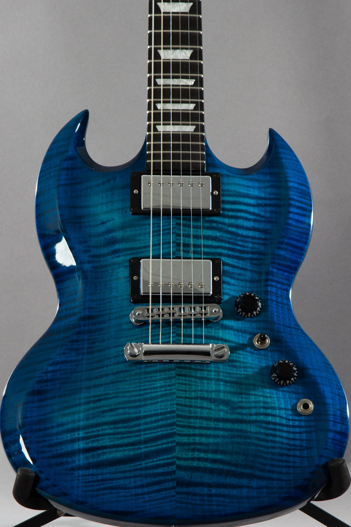 2009 Gibson Limited Run Series Sg Carved Top AAA Ocean Blue Burst