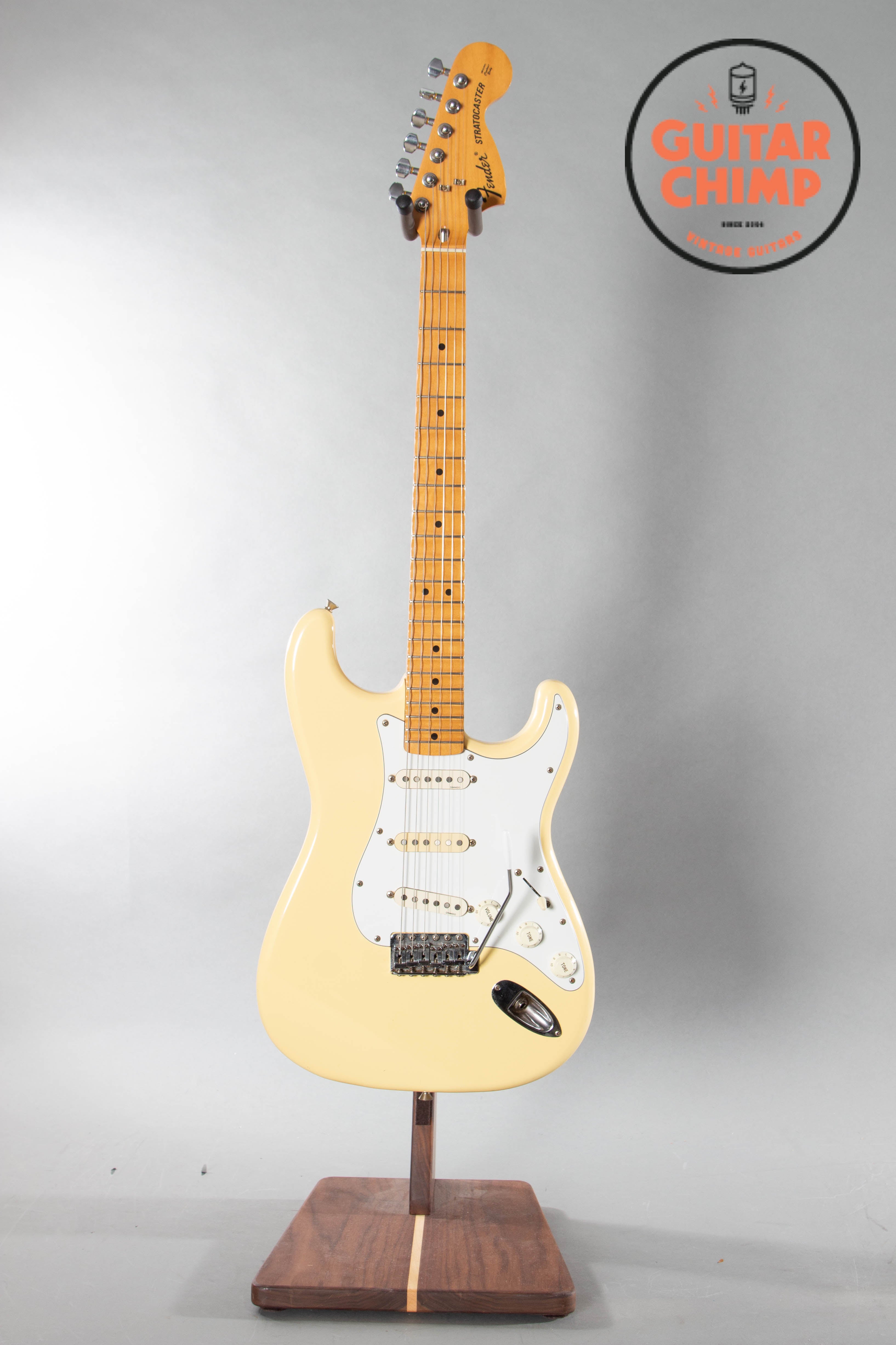 1990 Fender Yngwie Malmsteen Stratocaster ST72-86DSC Yellow White Japan MIJ