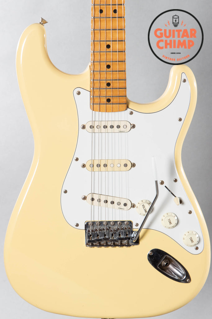 1990 Fender Yngwie Malmsteen Stratocaster ST72-86DSC Yellow White Japan MIJ