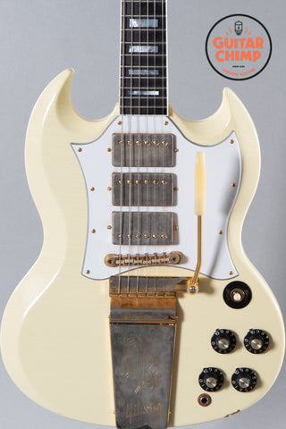 2020 Gibson Custom Shop Jimi Hendrix ‘67 SG Custom Aged Polaris White